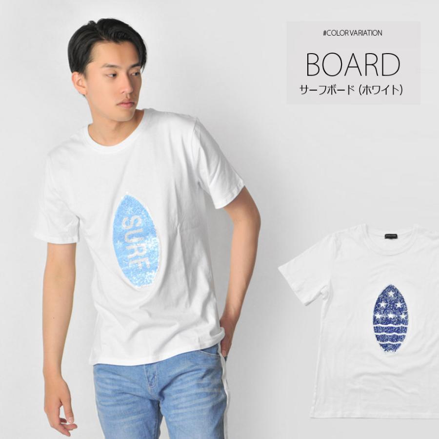 Tシャツ メンズ 白 黒 ホワイト ブラック サーフ スパンコール M L XL LL 2L evolution 91237 91238 | EVOLUTION | 06