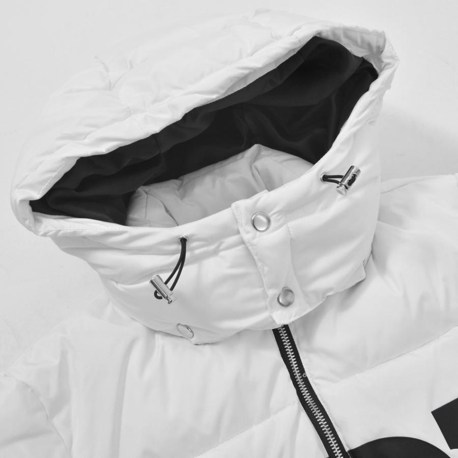 ダウンジャケット メンズ 中綿 ロゴ 秋冬 ストリート サーフ アウトドア キャンプ オラオラ系 暖かい アウター 撥水 軽い 白 黒 ホワイト ブラック M L XL 23502 | EVOLUTION | 13