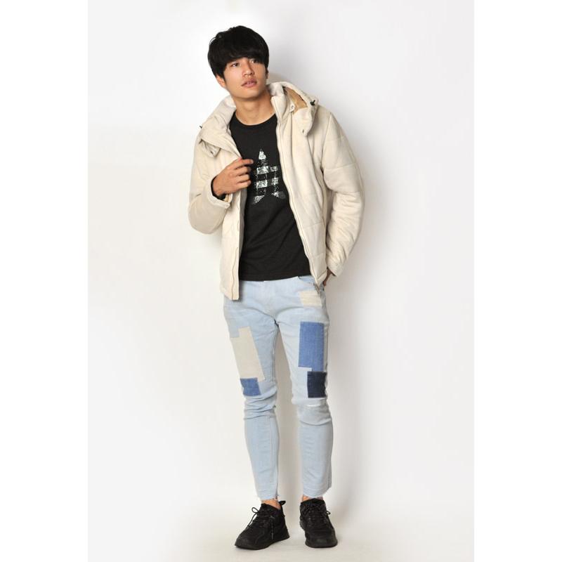 ダウンジャケット メンズ ビッグサイズ 大きいサイズ ベージュ グレー ブラック 黒 M L XL XXL 2L LL 3L 中綿 スエード ストレッチ EVOLUTION エボリューション | EVOLUTION | 15