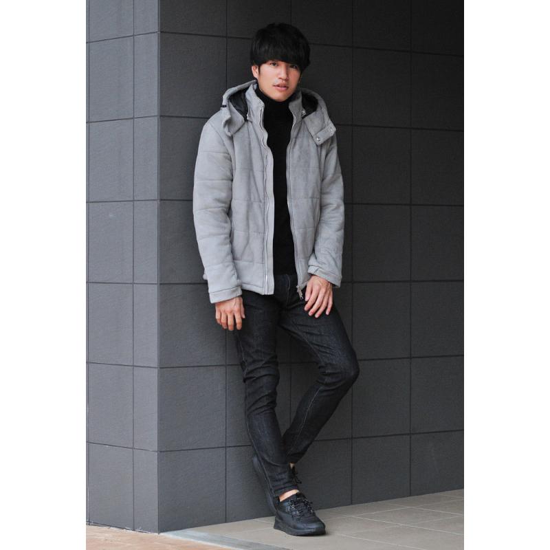 ダウンジャケット メンズ ビッグサイズ 大きいサイズ ベージュ グレー ブラック 黒 M L XL XXL 2L LL 3L 中綿 スエード ストレッチ EVOLUTION エボリューション | EVOLUTION | 16