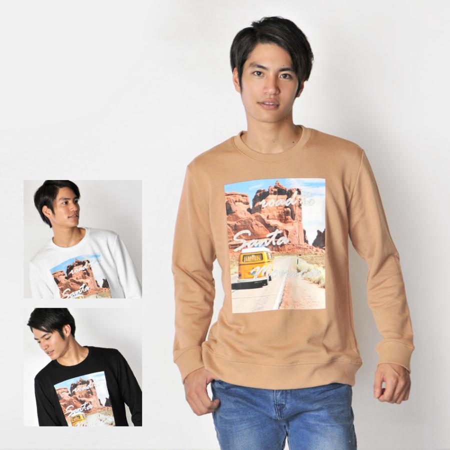 トレーナー メンズ ホワイト ベージュ ブラック 白 黒 M L Xl Ll 2l 春 秋冬 スウェット プリント サーフ 丸首 Evolution エボリューション Hk エイチケー メンズジャケット バッグ 鞄 のhk 通販 Yahoo ショッピング