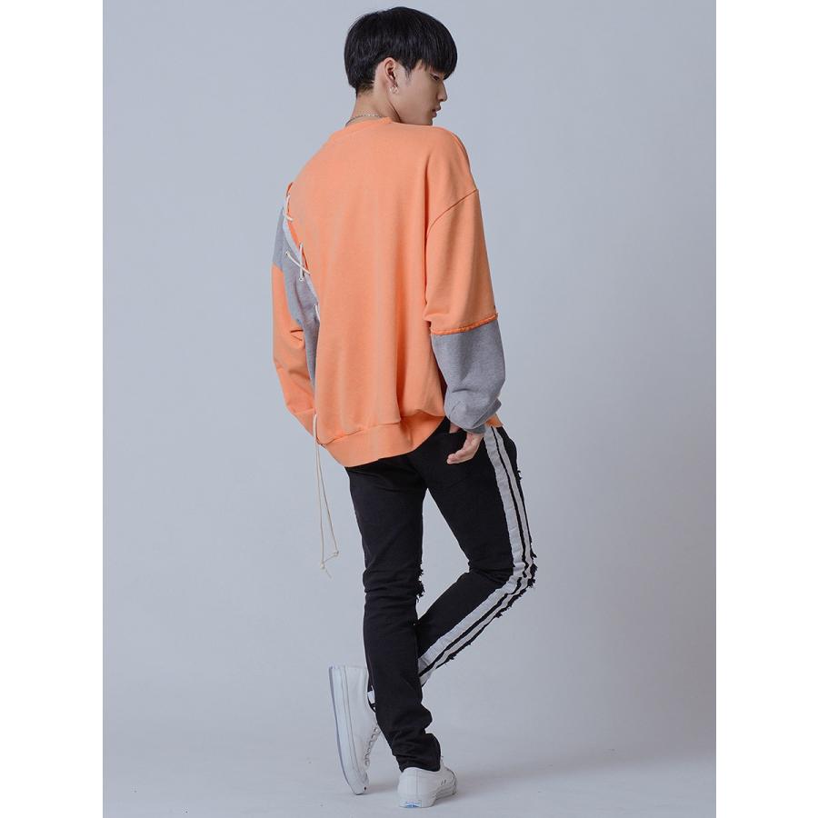 トレーナー メンズ 春 秋 ビッグシルエット オーバーサイズ ベージュ オレンジ グレー M L Xl レースアップ カットオフ Re730 セブンサーティー Be メンズジャケット バッグ 鞄 のhk 通販 Yahoo ショッピング