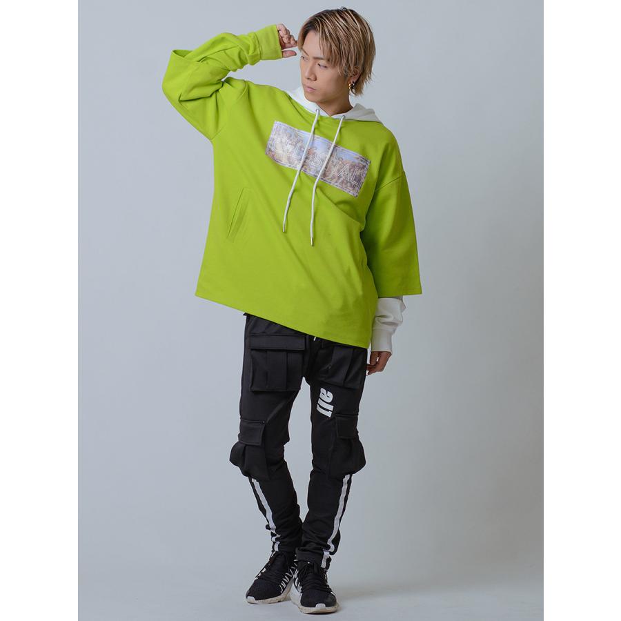 パーカー メンズ 春 秋 ビッグシルエット オーバーサイズ プルオーバー 白 黒 ホワイト ブラック 蛍光 M L XL LL 2L RE730 セブンサーティー | RE730 | 16