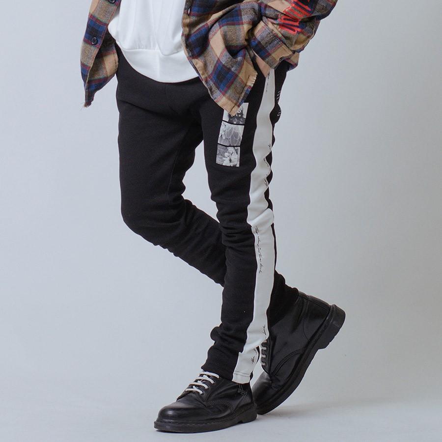 ジョッパーズパンツ メンズ サイドライン プリント ポンチ アンチピリング 白 黒 ホワイト ブラック S M L RE730 セブンサーティー | RE730