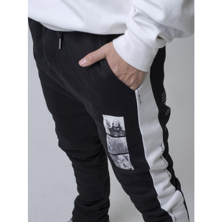 ジョッパーズパンツ メンズ サイドライン プリント ポンチ アンチピリング 白 黒 ホワイト ブラック S M L RE730 セブンサーティー | RE730 | 14