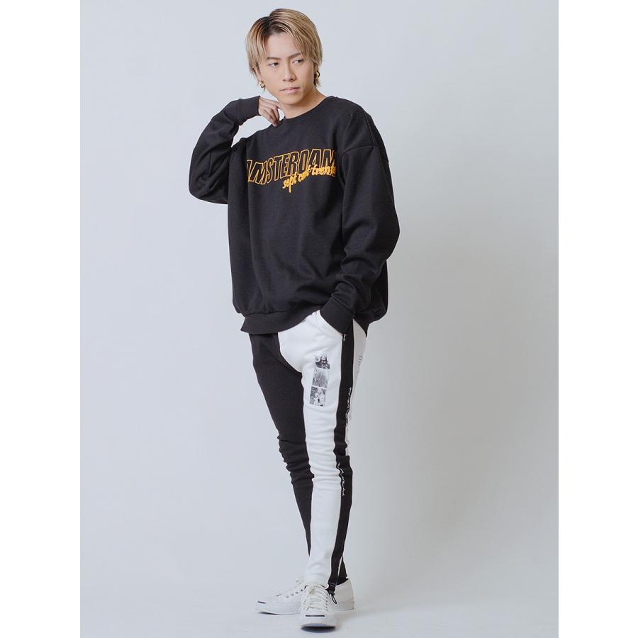 ジョッパーズパンツ メンズ サイドライン プリント ポンチ アンチピリング 白 黒 ホワイト ブラック S M L RE730 セブンサーティー | RE730 | 05