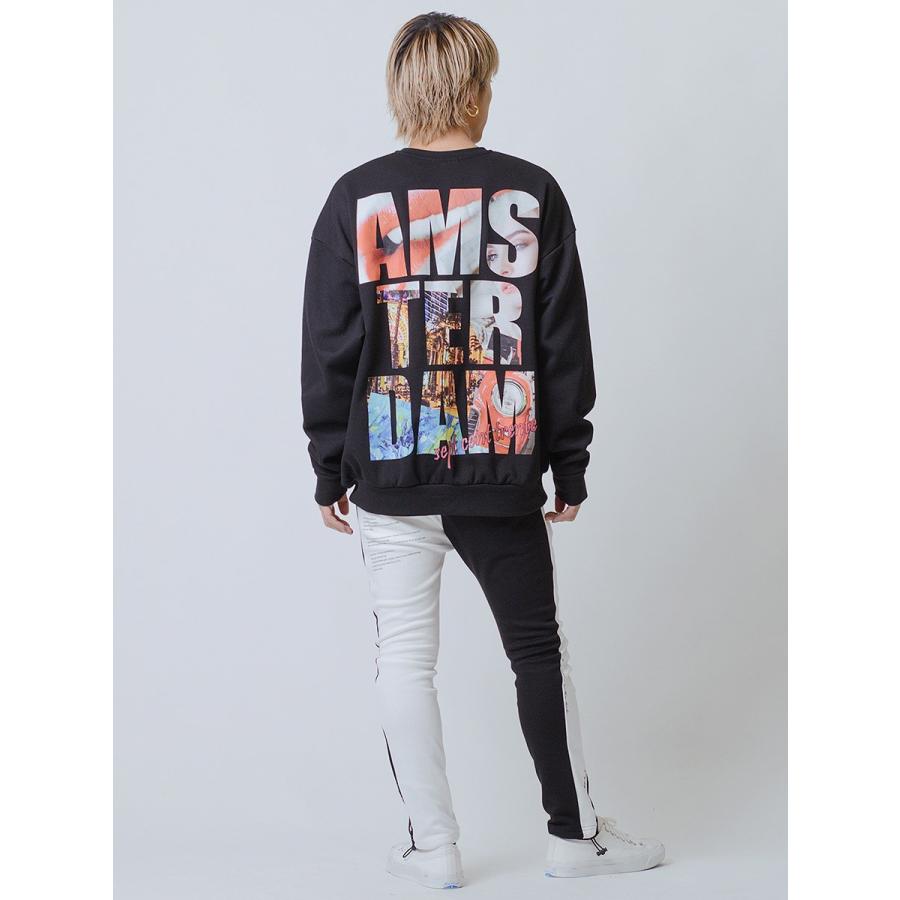 ジョッパーズパンツ メンズ サイドライン プリント ポンチ アンチピリング 白 黒 ホワイト ブラック S M L RE730 セブンサーティー | RE730 | 07