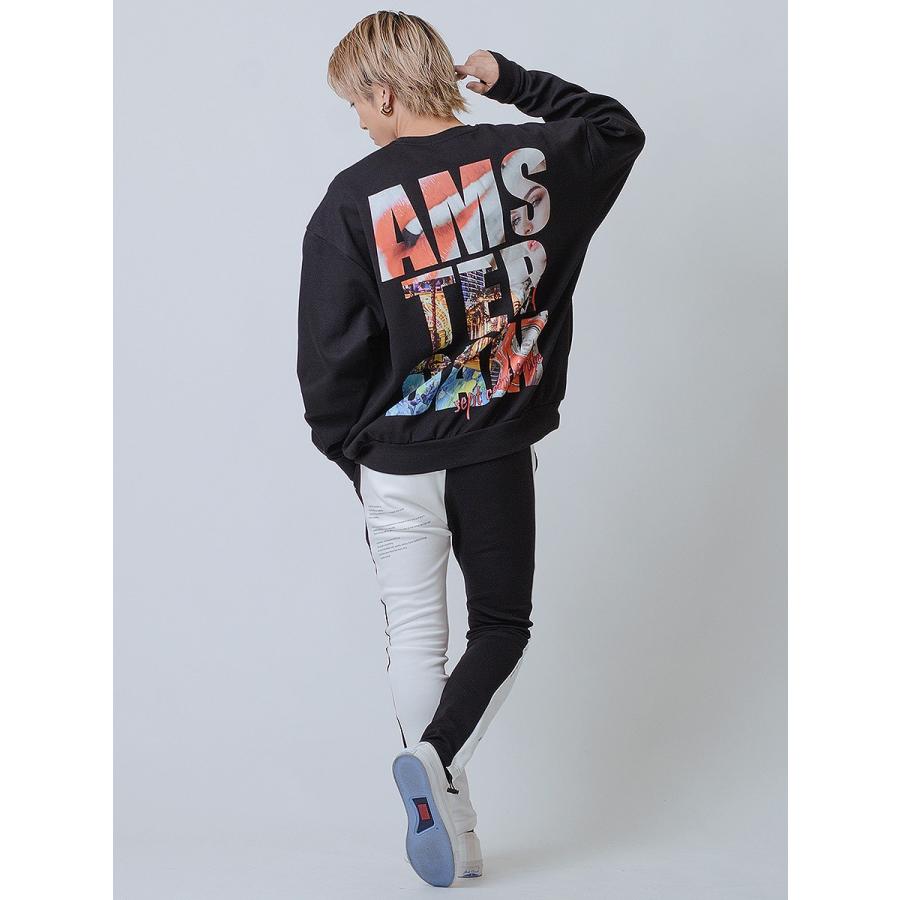 ジョッパーズパンツ メンズ サイドライン プリント ポンチ アンチピリング 白 黒 ホワイト ブラック S M L RE730 セブンサーティー | RE730 | 08