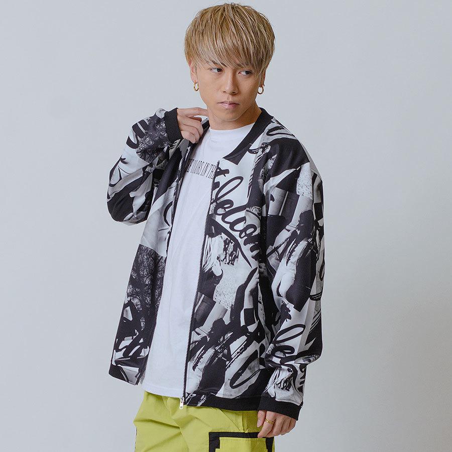 ジャンパー メンズ 春 秋 ビッグシルエット オーバーサイズ プリント 総柄 ボンバージャケット 白 黒 ホワイト ブラック M L Xl 2l Ll Re730 セブンサーティー Be メンズジャケット バッグ 鞄 のhk 通販 Yahoo ショッピング