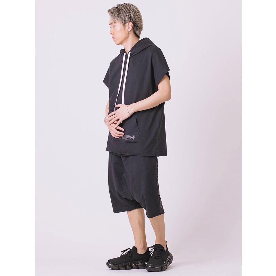 ミニ裏毛サルエルショーツ ショートパンツ ハーフパンツ メンズ ストリート 韓国ファッション ホワイト ベージュ ブラック 白 黒 S M L RE730 セブンサーティー | RE730 | 17