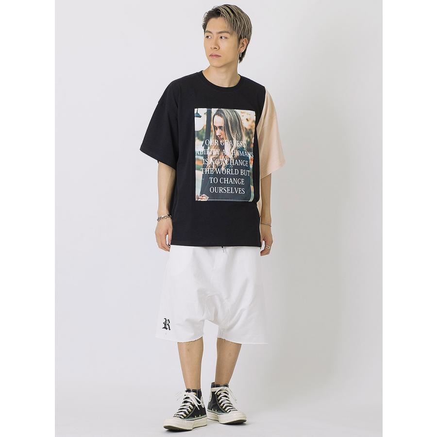 ミニ裏毛サルエルショーツ ショートパンツ ハーフパンツ メンズ ストリート 韓国ファッション ホワイト ベージュ ブラック 白 黒 S M L RE730 セブンサーティー | RE730 | 05