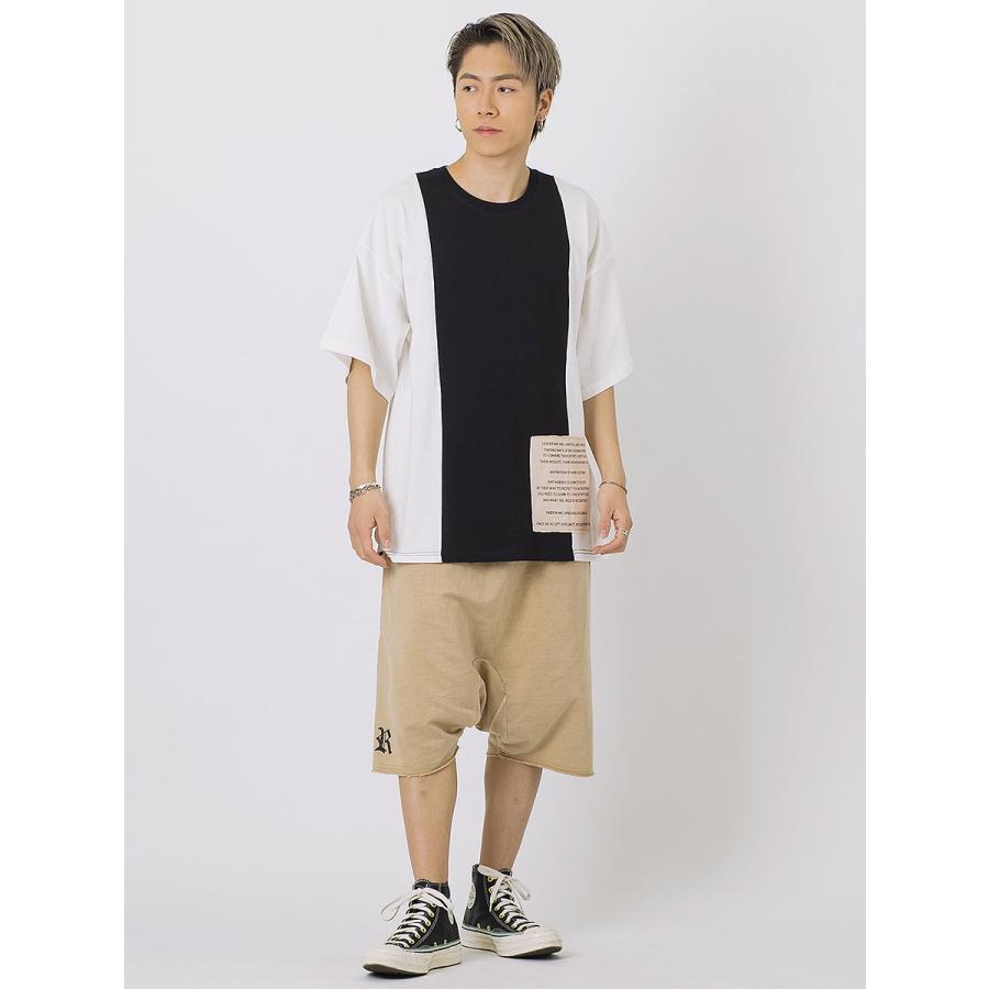 ミニ裏毛サルエルショーツ ショートパンツ ハーフパンツ メンズ ストリート 韓国ファッション ホワイト ベージュ ブラック 白 黒 S M L RE730 セブンサーティー | RE730 | 10