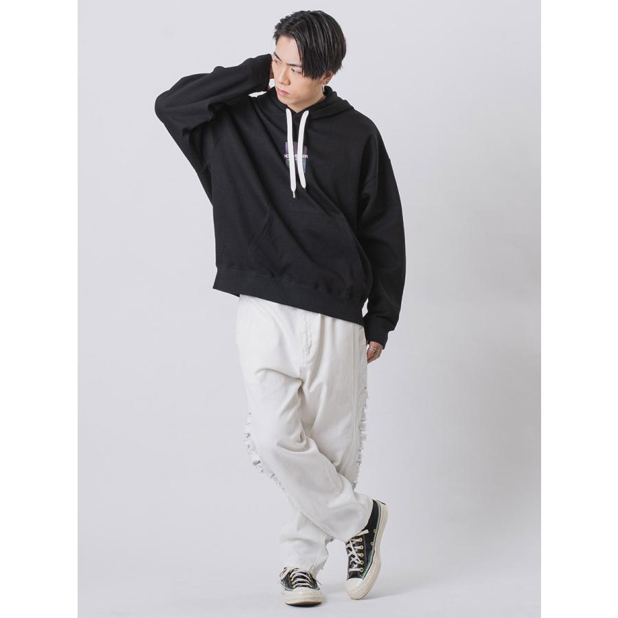 サイドダメージワイドデニム メンズ ワイドパンツ ビッグシルエット オーバーサイズ ストリート系 韓国ファッション 韓国系 RE730 セブンサーティー | RE730 | 11