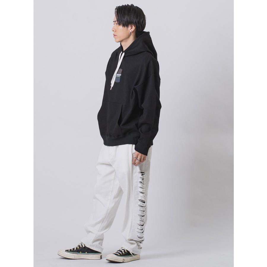 サイドダメージワイドデニム メンズ ワイドパンツ ビッグシルエット オーバーサイズ ストリート系 韓国ファッション 韓国系 RE730 セブンサーティー | RE730 | 12