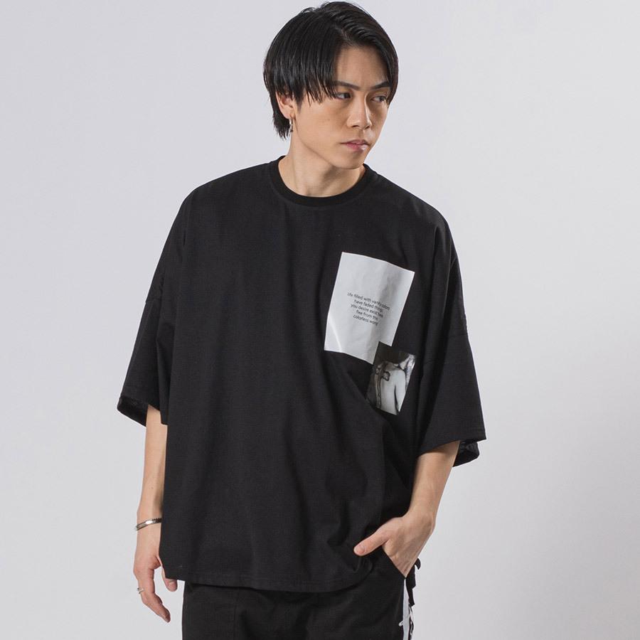 ラウンドヘムモンスタービッグシルエットTシャツ メンズ ビッグシルエット オーバーサイズ ストリート系 韓国ファッション 韓国系 RE730 セブンサーティー | RE730 | 06