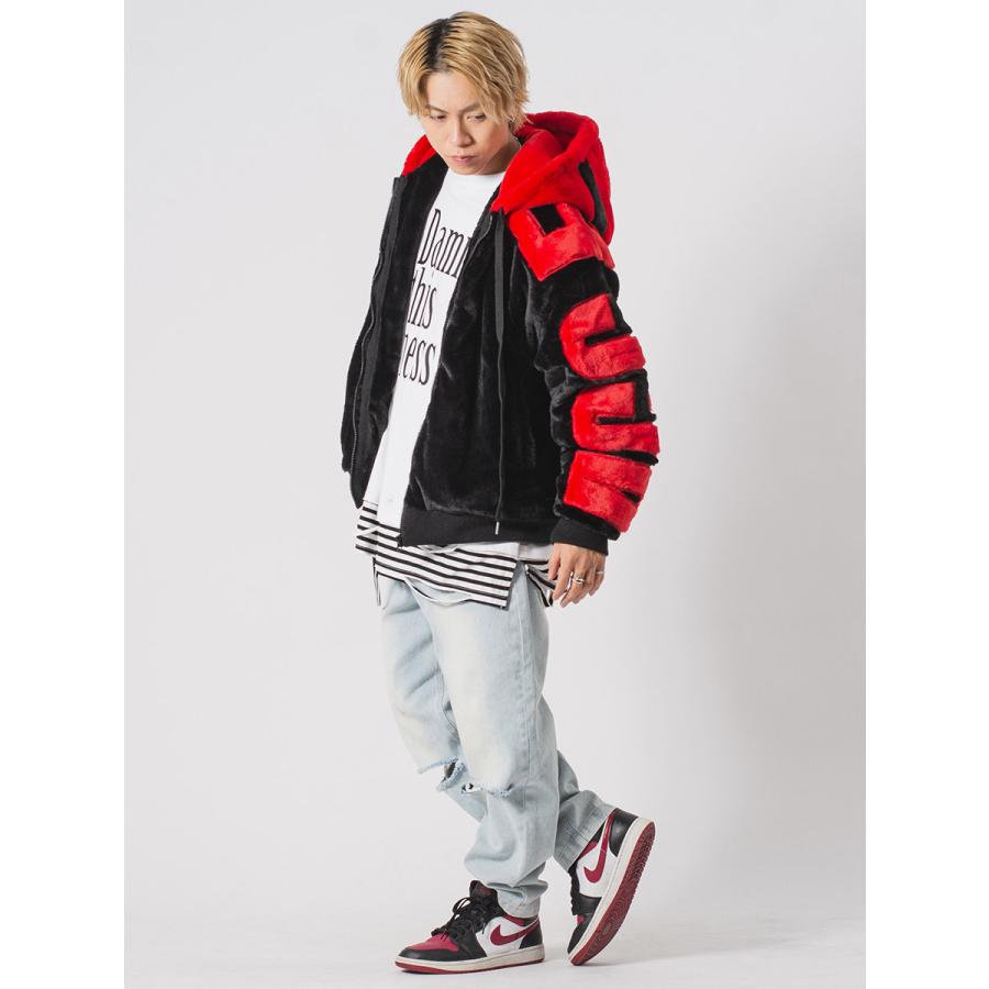 ビッグシルエットエコファー配色ロゴブルゾン メンズ ビッグシルエット オーバーサイズ ストリート系 韓国ファッション 韓国系 RE730 セブンサーティー | RE730 | 15