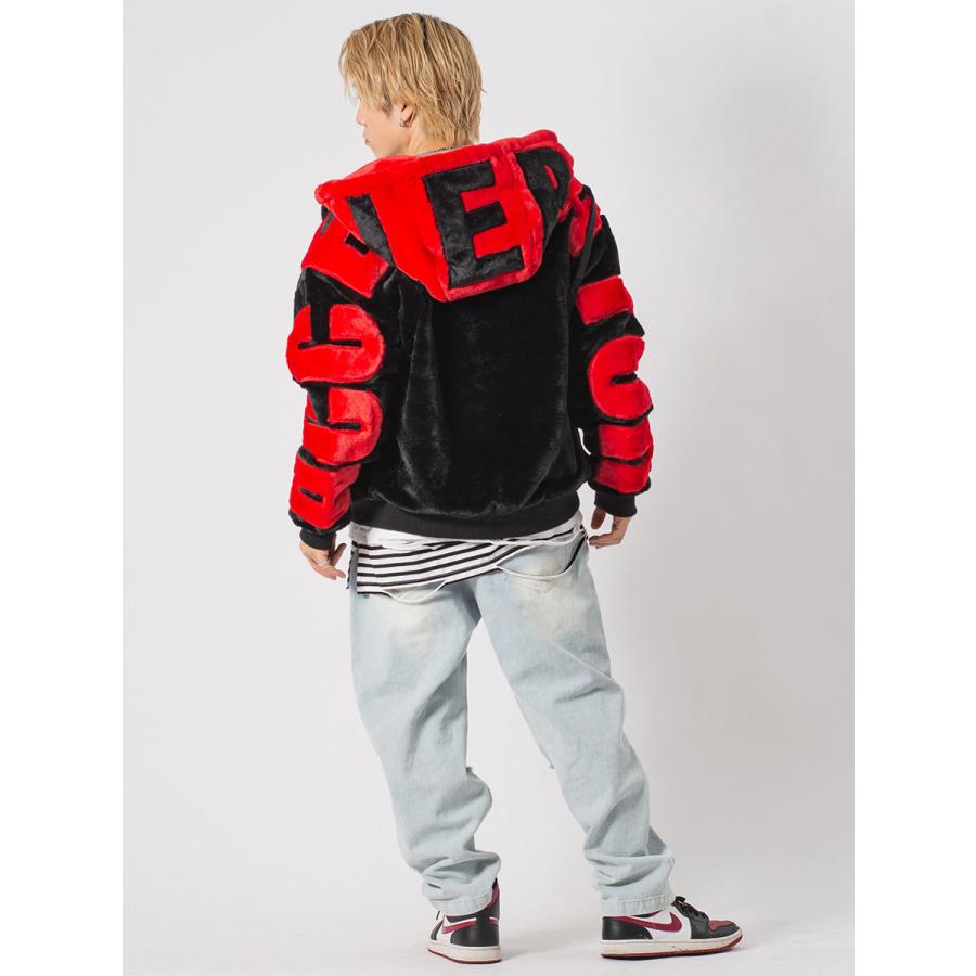 ビッグシルエットエコファー配色ロゴブルゾン メンズ ビッグシルエット オーバーサイズ ストリート系 韓国ファッション 韓国系 RE730 セブンサーティー | RE730 | 16