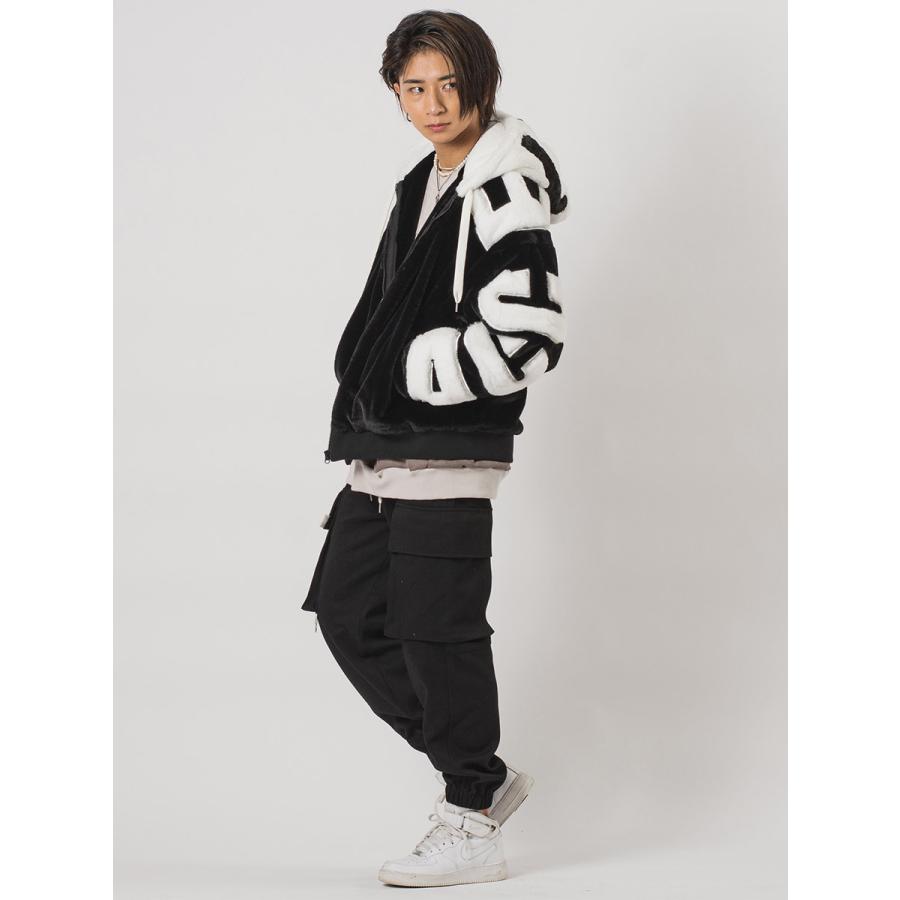 ビッグシルエットエコファー配色ロゴブルゾン メンズ ビッグシルエット オーバーサイズ ストリート系 韓国ファッション 韓国系 RE730 セブンサーティー | RE730 | 18