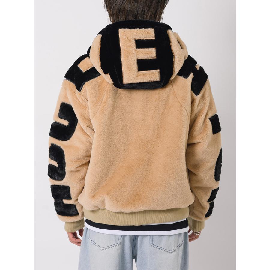 ビッグシルエットエコファー配色ロゴブルゾン メンズ ビッグシルエット オーバーサイズ ストリート系 韓国ファッション 韓国系 RE730 セブンサーティー | RE730 | 21