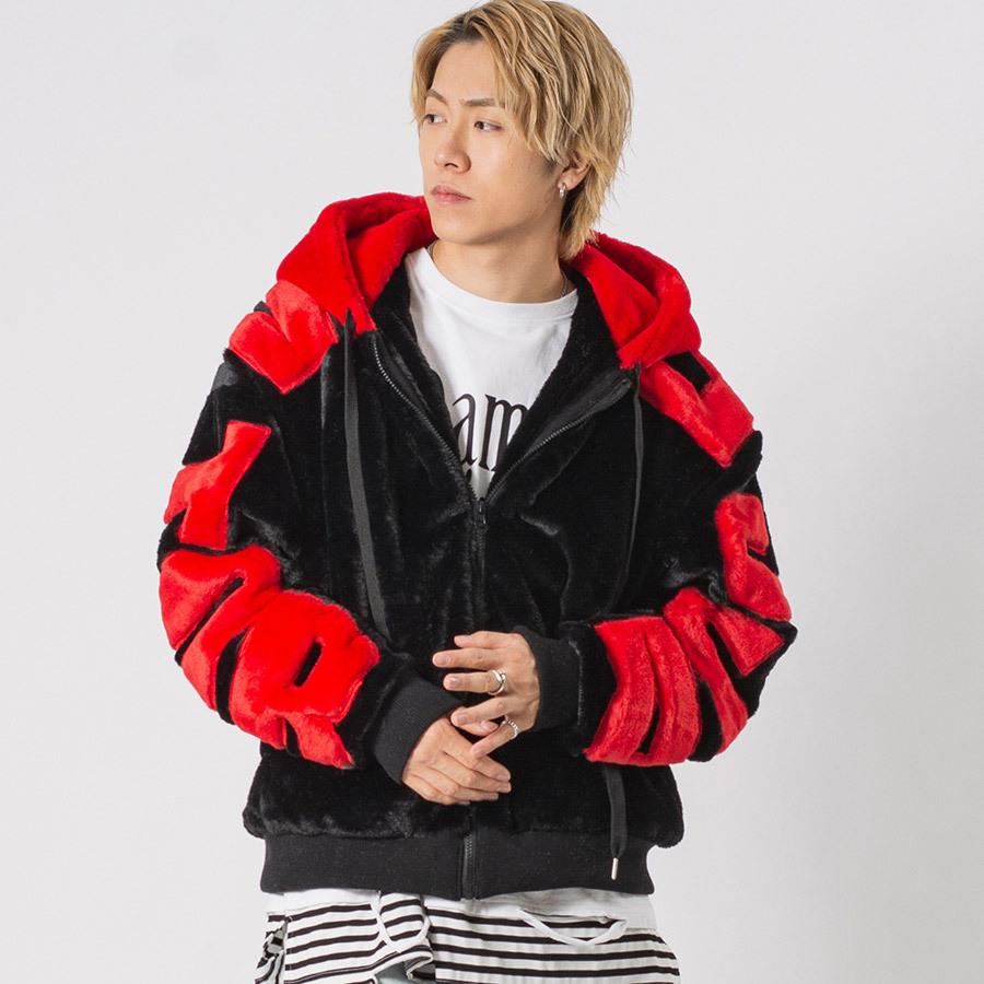 ビッグシルエットエコファー配色ロゴブルゾン メンズ ビッグシルエット オーバーサイズ ストリート系 韓国ファッション 韓国系 RE730 セブンサーティー | RE730 | 06