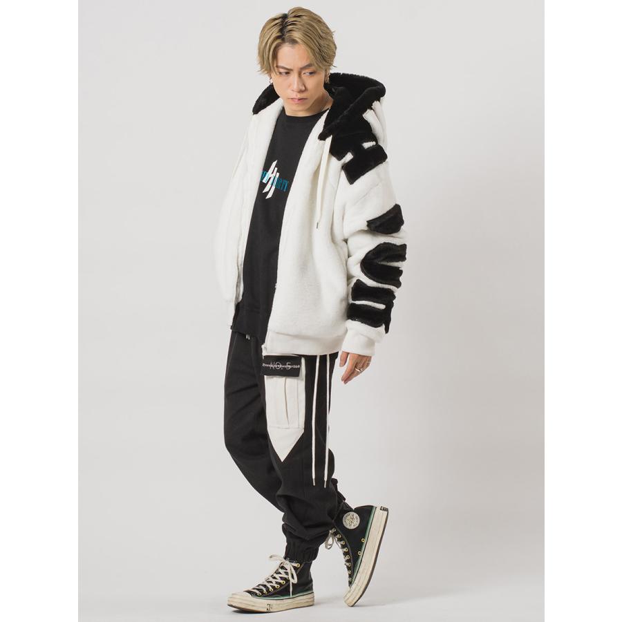 ビッグシルエットエコファー配色ロゴブルゾン メンズ ビッグシルエット オーバーサイズ ストリート系 韓国ファッション 韓国系 RE730 セブンサーティー | RE730 | 09