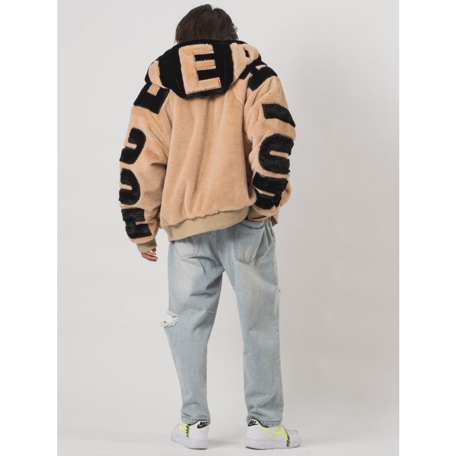 ビッグシルエットエコファー配色ロゴブルゾン メンズ ビッグシルエット オーバーサイズ ストリート系 韓国ファッション 韓国系 RE730 セブンサーティー | RE730 | 13