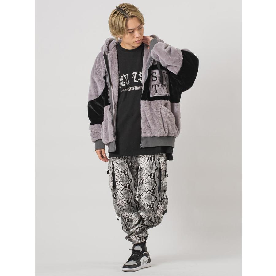 エコファー配色フーデッドブルゾン メンズ ビッグシルエット オーバーサイズ ストリート系 韓国ファッション 韓国系 RE730 セブンサーティー | RE730 | 14