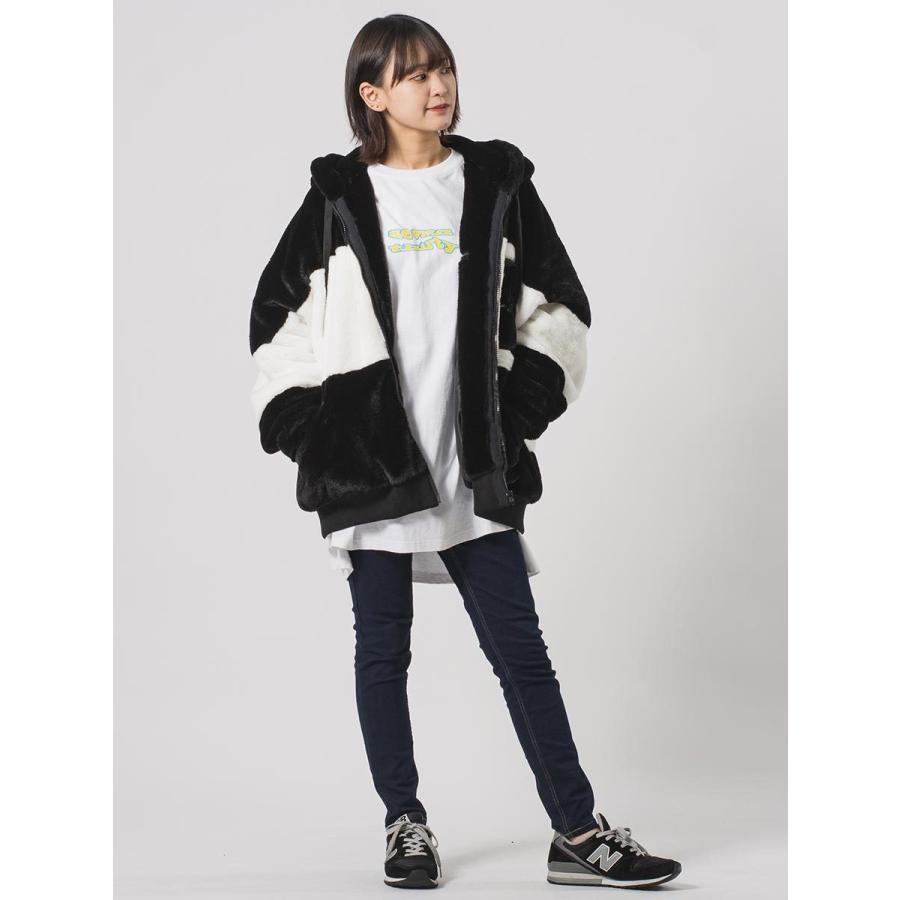 エコファー配色フーデッドブルゾン メンズ ビッグシルエット オーバーサイズ ストリート系 韓国ファッション 韓国系 RE730 セブンサーティー | RE730 | 16