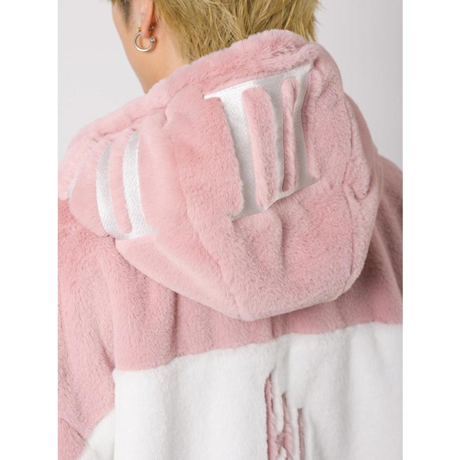 エコファー配色フーデッドブルゾン メンズ ビッグシルエット オーバーサイズ ストリート系 韓国ファッション 韓国系 RE730 セブンサーティー | RE730 | 22