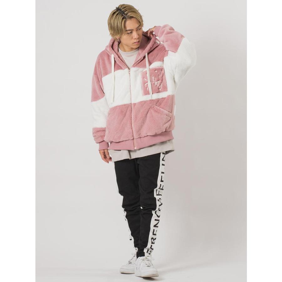 エコファー配色フーデッドブルゾン メンズ ビッグシルエット オーバーサイズ ストリート系 韓国ファッション 韓国系 RE730 セブンサーティー | RE730 | 09