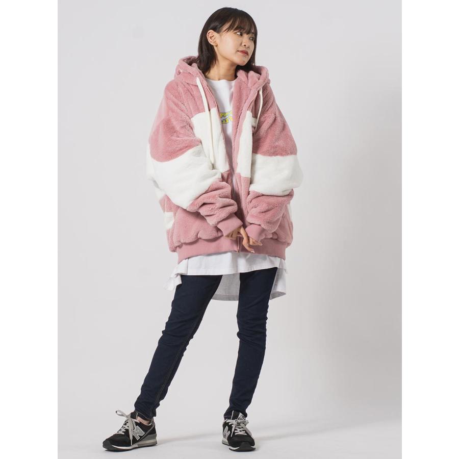 エコファー配色フーデッドブルゾン メンズ ビッグシルエット オーバーサイズ ストリート系 韓国ファッション 韓国系 RE730 セブンサーティー | RE730 | 10