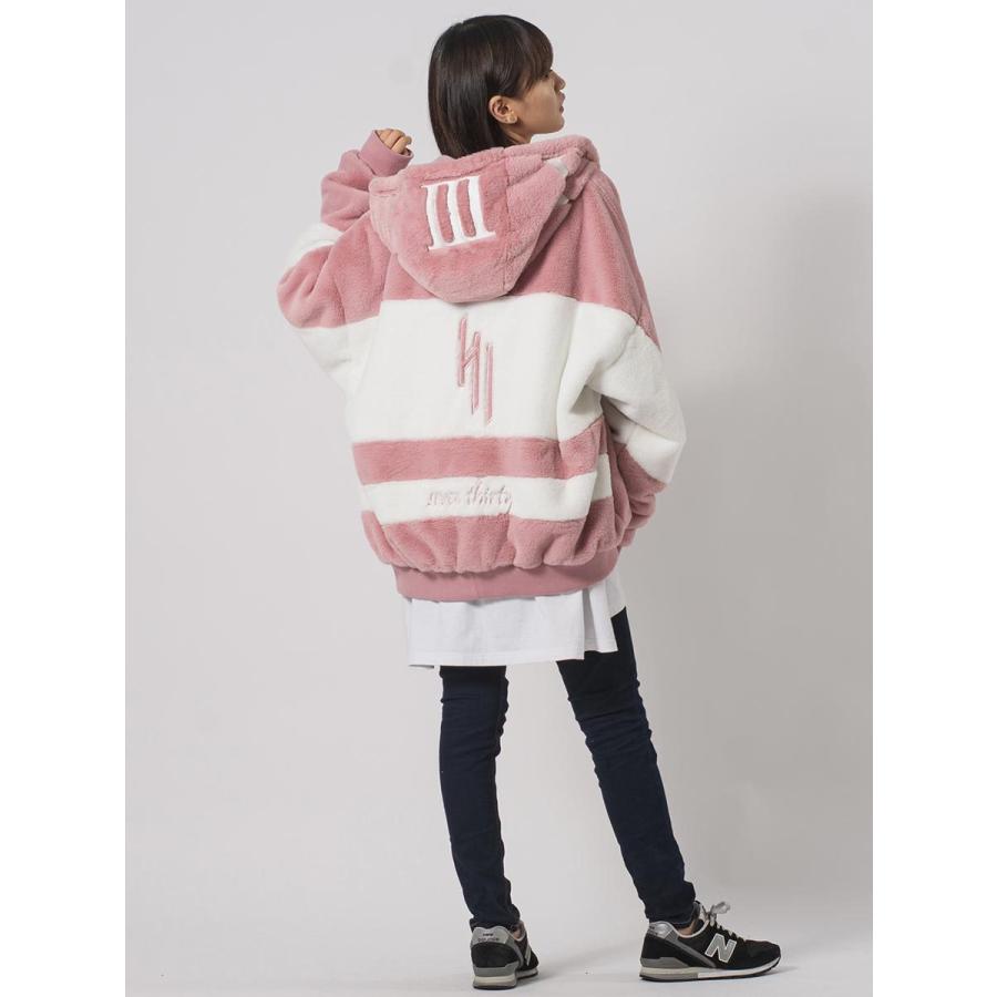 エコファー配色フーデッドブルゾン メンズ ビッグシルエット オーバーサイズ ストリート系 韓国ファッション 韓国系 RE730 セブンサーティー | RE730 | 11