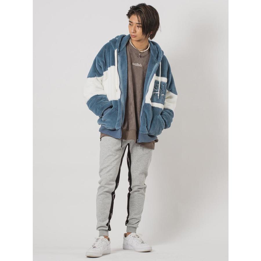 エコファー配色フーデッドブルゾン メンズ ビッグシルエット オーバーサイズ ストリート系 韓国ファッション 韓国系 RE730 セブンサーティー | RE730 | 12