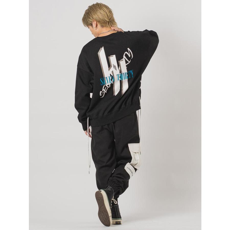 配色ルーズシルエットカーゴパンツ メンズ ジョガーパンツ ワイドパンツ ストリート系 韓国ファッション 韓国系 RE730 セブンサーティー | RE730 | 15