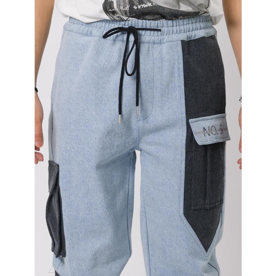 配色ルーズシルエットカーゴパンツ メンズ ジョガーパンツ ワイドパンツ ストリート系 韓国ファッション 韓国系 RE730 セブンサーティー | RE730 | 16