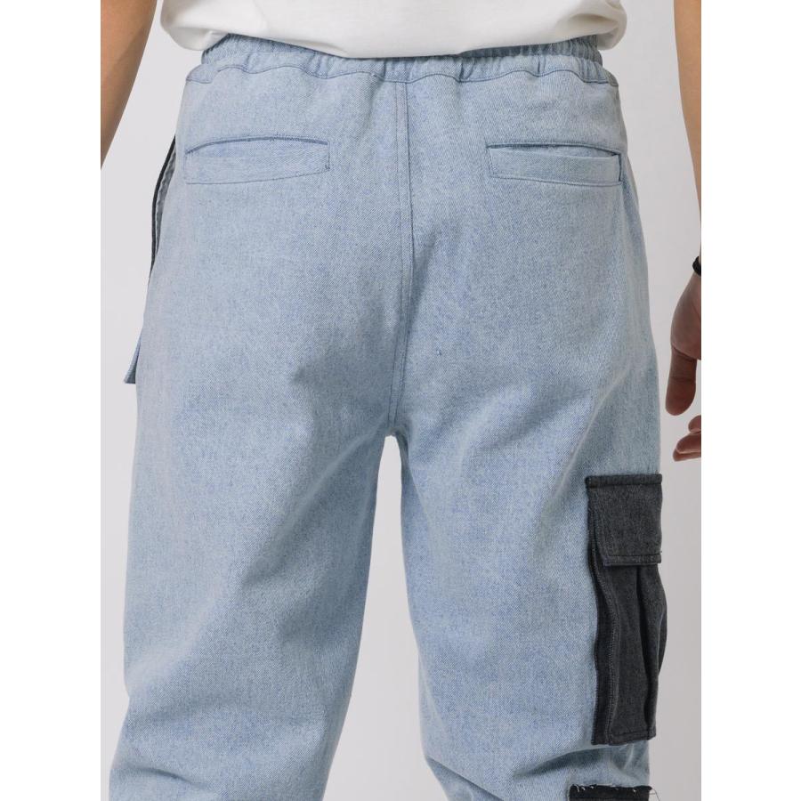 配色ルーズシルエットカーゴパンツ メンズ ジョガーパンツ ワイドパンツ ストリート系 韓国ファッション 韓国系 RE730 セブンサーティー | RE730 | 17