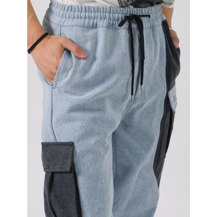 配色ルーズシルエットカーゴパンツ メンズ ジョガーパンツ ワイドパンツ ストリート系 韓国ファッション 韓国系 RE730 セブンサーティー | RE730 | 19