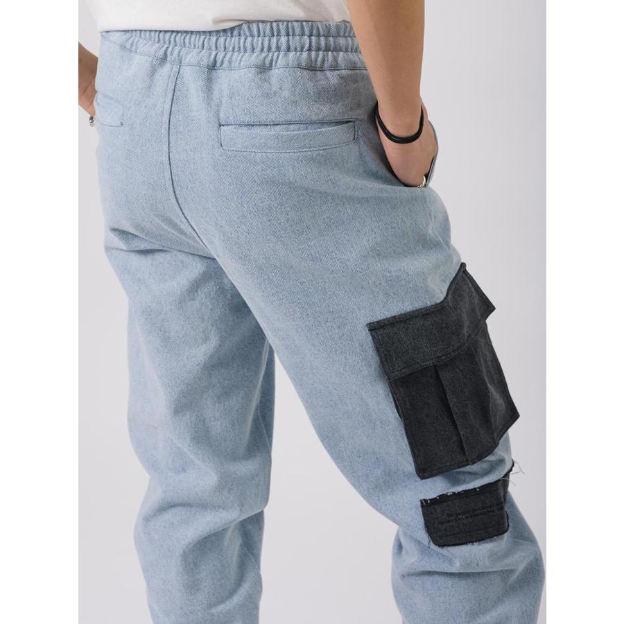 配色ルーズシルエットカーゴパンツ メンズ ジョガーパンツ ワイドパンツ ストリート系 韓国ファッション 韓国系 RE730 セブンサーティー | RE730 | 20