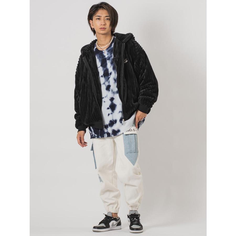 配色ルーズシルエットカーゴパンツ メンズ ジョガーパンツ ワイドパンツ ストリート系 韓国ファッション 韓国系 RE730 セブンサーティー | RE730 | 08