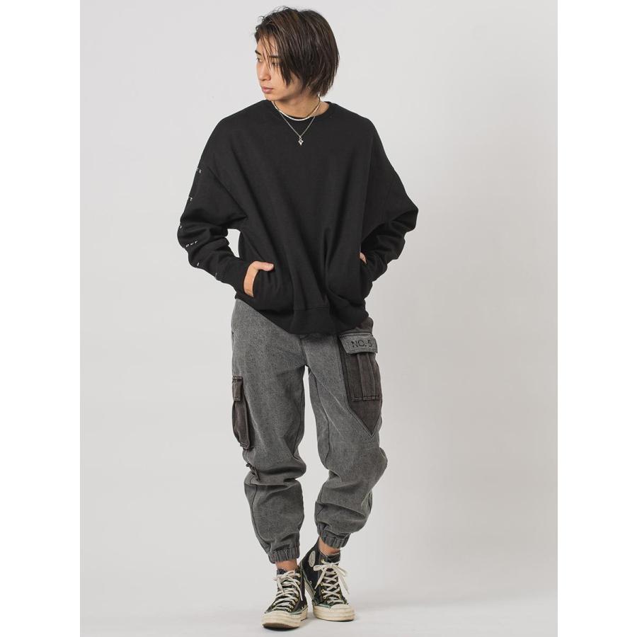 配色ルーズシルエットカーゴパンツ メンズ ジョガーパンツ ワイドパンツ ストリート系 韓国ファッション 韓国系 RE730 セブンサーティー | RE730 | 12