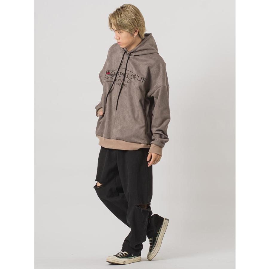 エコスエードレースアップビッグシルエットパーカー メンズ ビッグシルエット オーバーサイズ ストリート系 韓国ファッション 韓国系 RE730 セブンサーティー | RE730 | 15