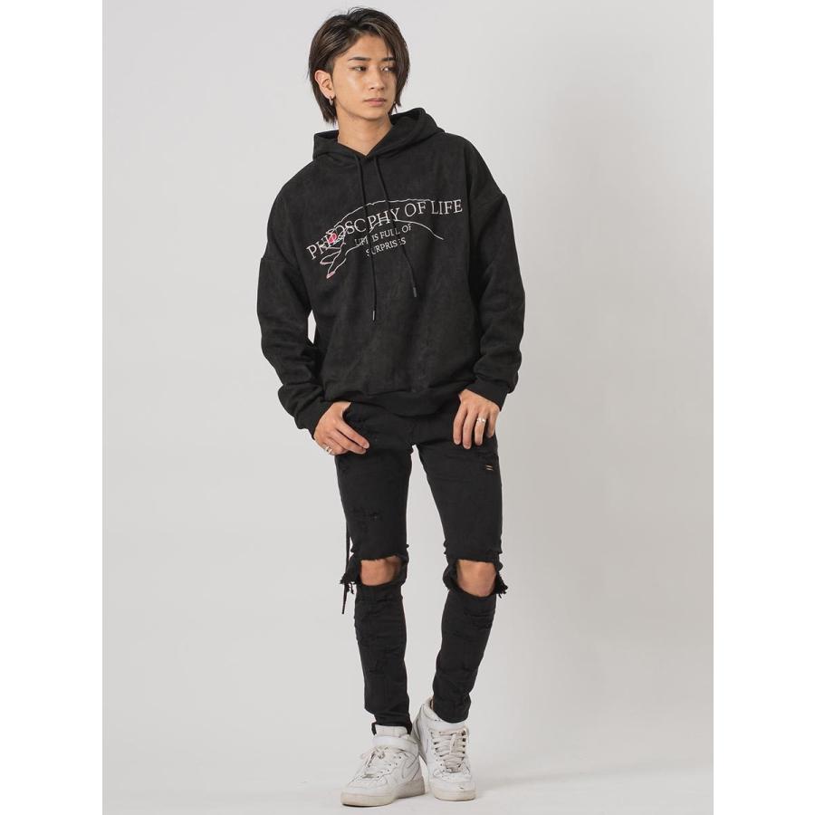 エコスエードレースアップビッグシルエットパーカー メンズ ビッグシルエット オーバーサイズ ストリート系 韓国ファッション 韓国系 RE730 セブンサーティー | RE730 | 17