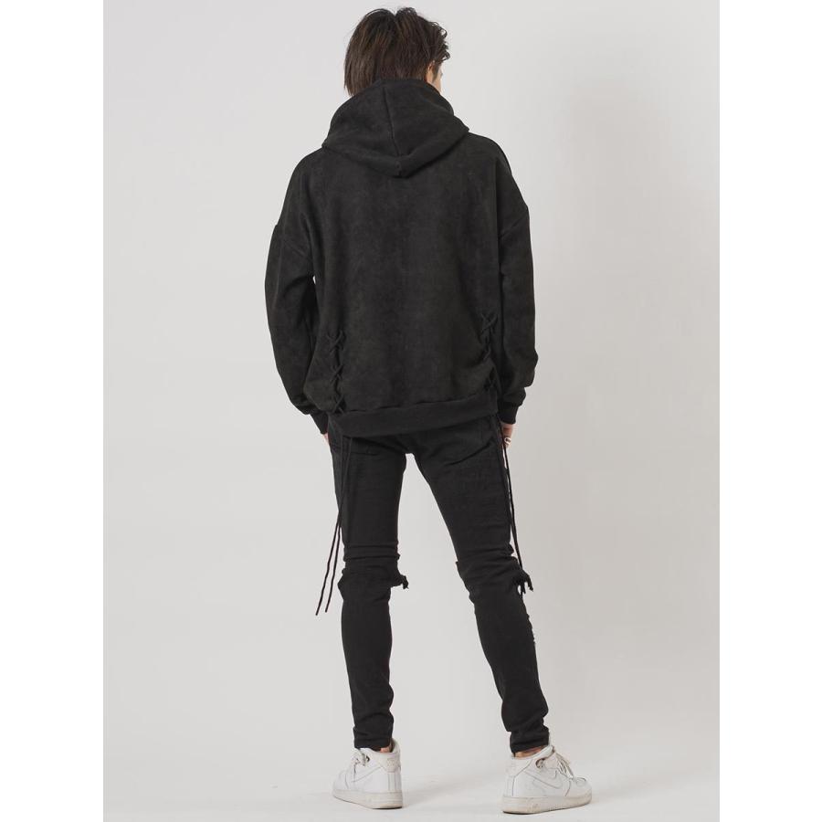 エコスエードレースアップビッグシルエットパーカー メンズ ビッグシルエット オーバーサイズ ストリート系 韓国ファッション 韓国系 RE730 セブンサーティー | RE730 | 18