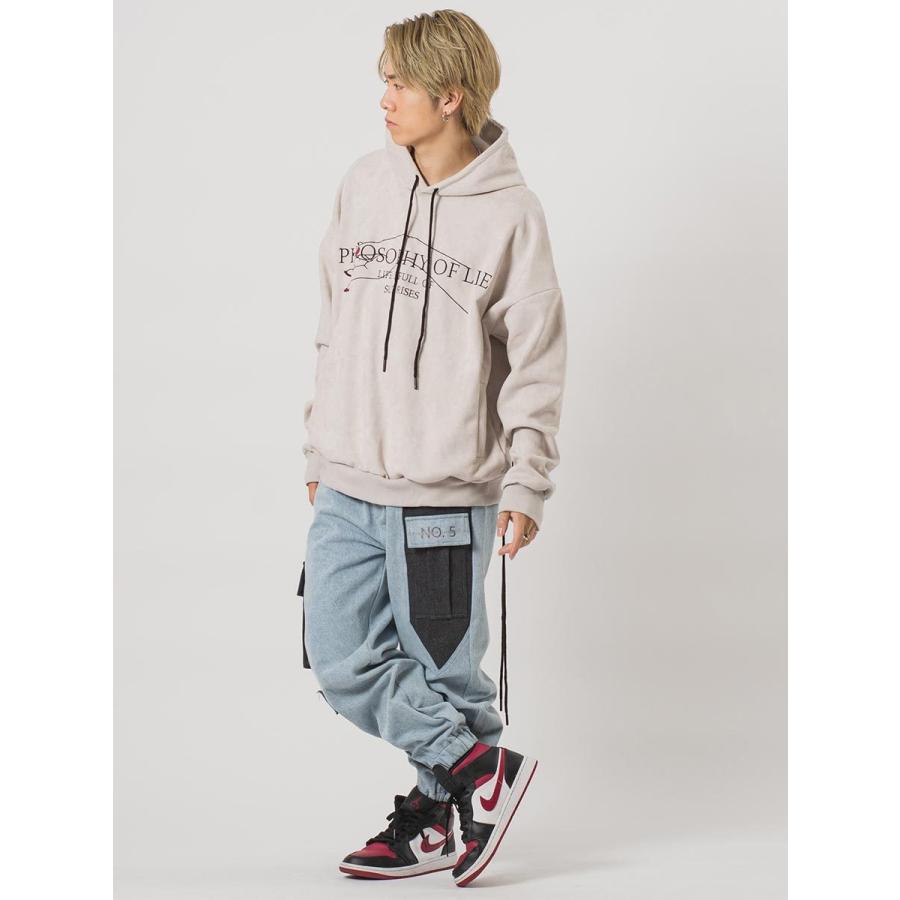 エコスエードレースアップビッグシルエットパーカー メンズ ビッグシルエット オーバーサイズ ストリート系 韓国ファッション 韓国系 RE730 セブンサーティー | RE730 | 09