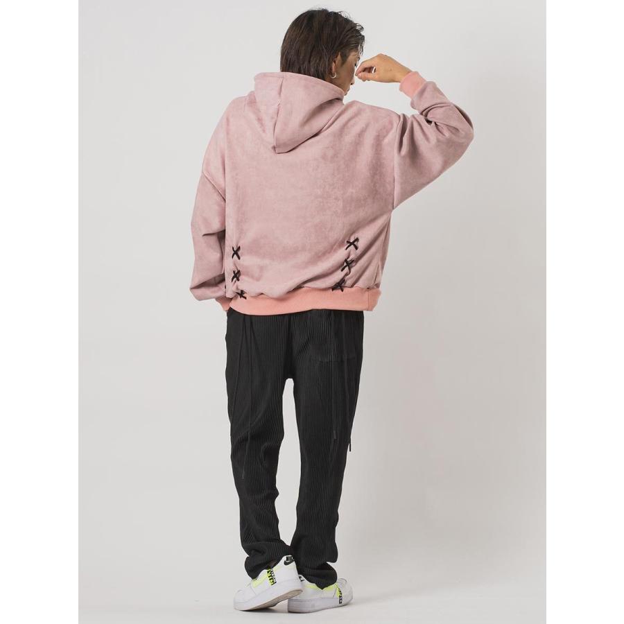 エコスエードレースアップビッグシルエットパーカー メンズ ビッグシルエット オーバーサイズ ストリート系 韓国ファッション 韓国系 RE730 セブンサーティー | RE730 | 13