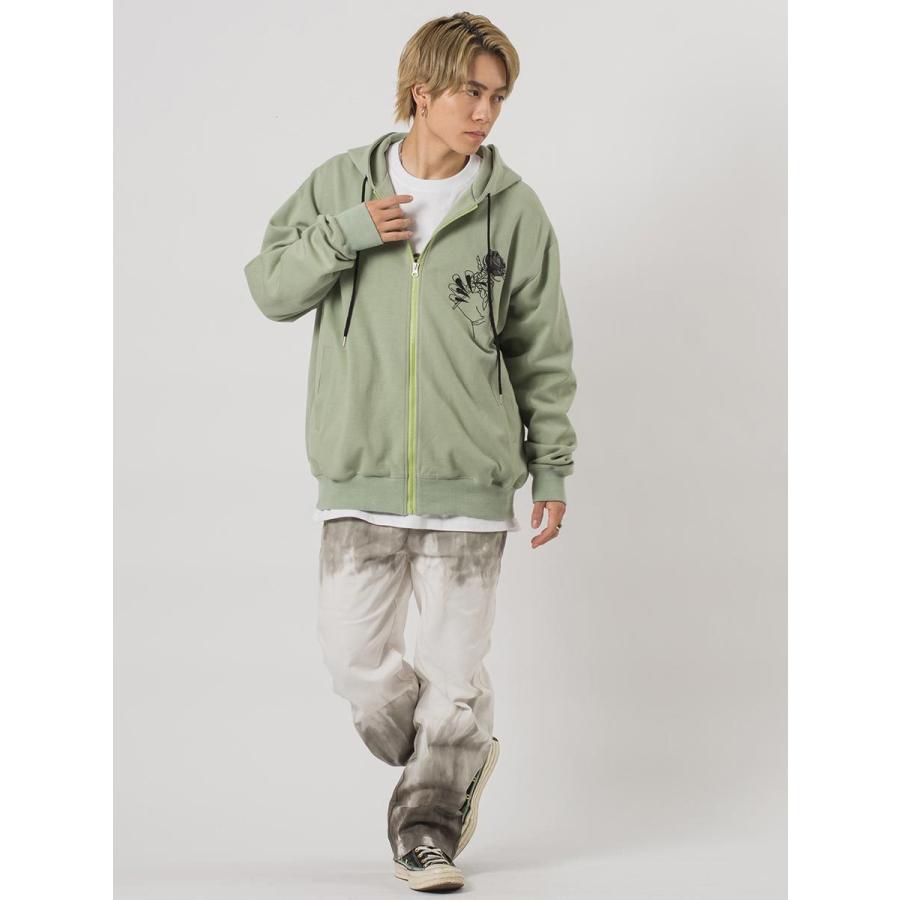 CVCポンチ薔薇刺繍ビッグシルエットジップパーカー メンズ ビッグシルエット オーバーサイズ ストリート系 韓国ファッション 韓国系 RE730 セブンサーティー | RE730 | 10