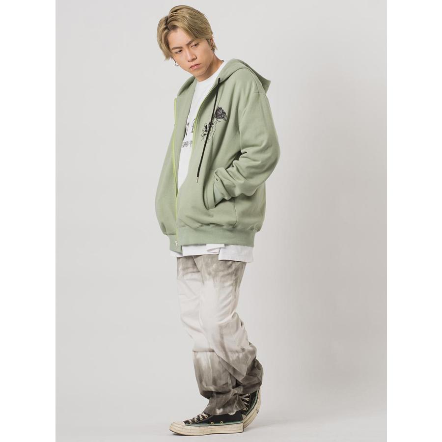 CVCポンチ薔薇刺繍ビッグシルエットジップパーカー メンズ ビッグシルエット オーバーサイズ ストリート系 韓国ファッション 韓国系 RE730 セブンサーティー | RE730 | 11