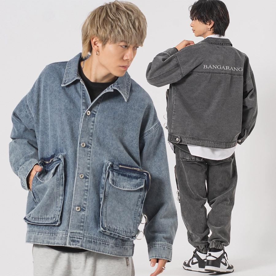 ビッグポケットビッグシルエットGジャン メンズ ビッグシルエット オーバーサイズ ストリート系 韓国ファッション 韓国系 RE730 セブンサーティー | RE730