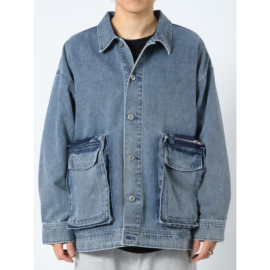 ビッグポケットビッグシルエットGジャン メンズ ビッグシルエット オーバーサイズ ストリート系 韓国ファッション 韓国系 RE730 セブンサーティー | RE730 | 15