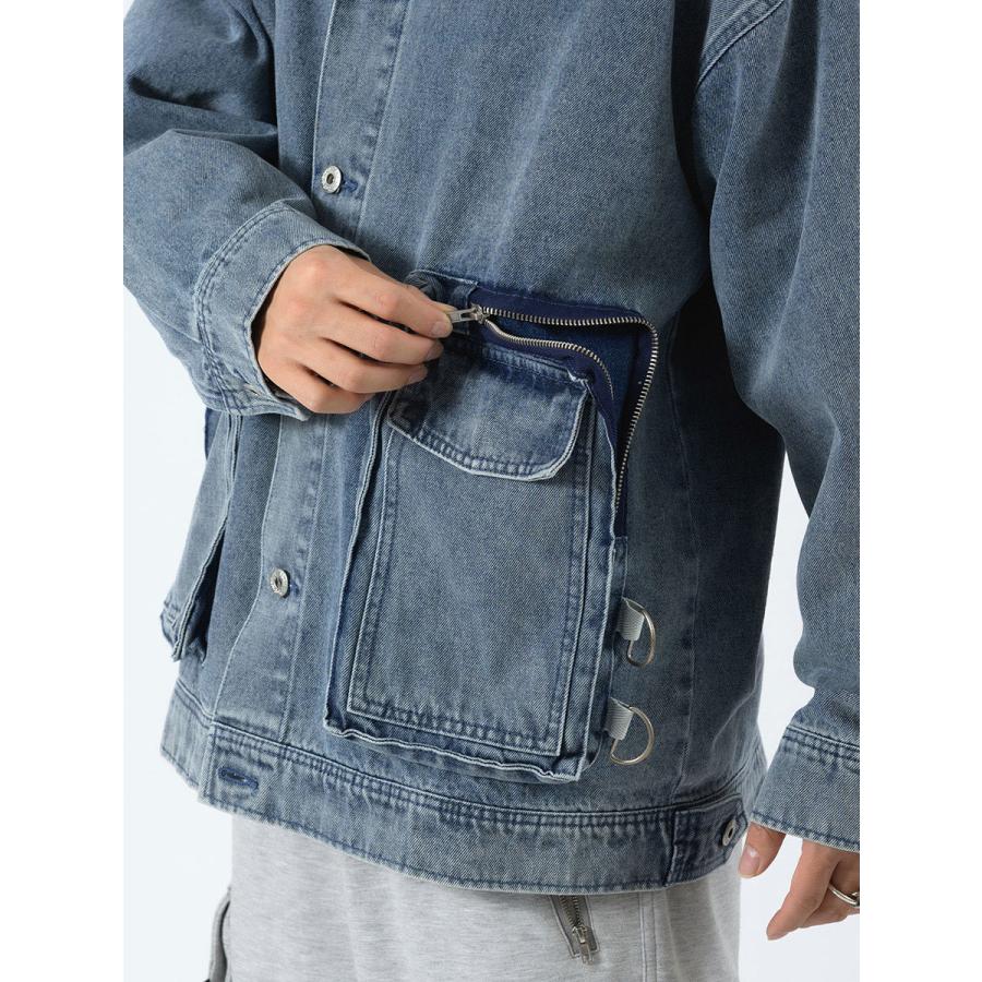 ビッグポケットビッグシルエットGジャン メンズ ビッグシルエット オーバーサイズ ストリート系 韓国ファッション 韓国系 RE730 セブンサーティー | RE730 | 17